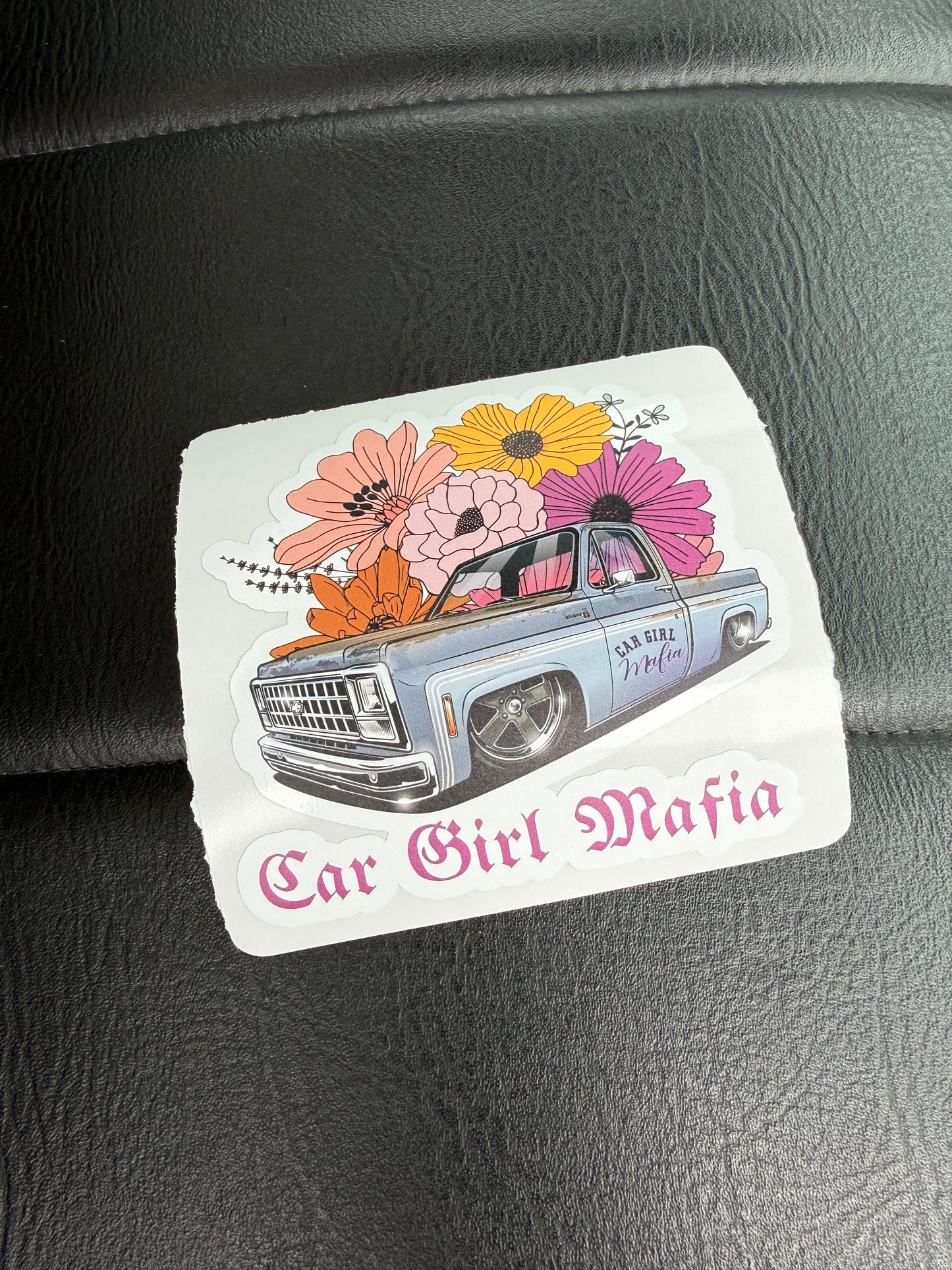 1980 Squarebody Truck Car Girl Mafia 4" Sticker #2