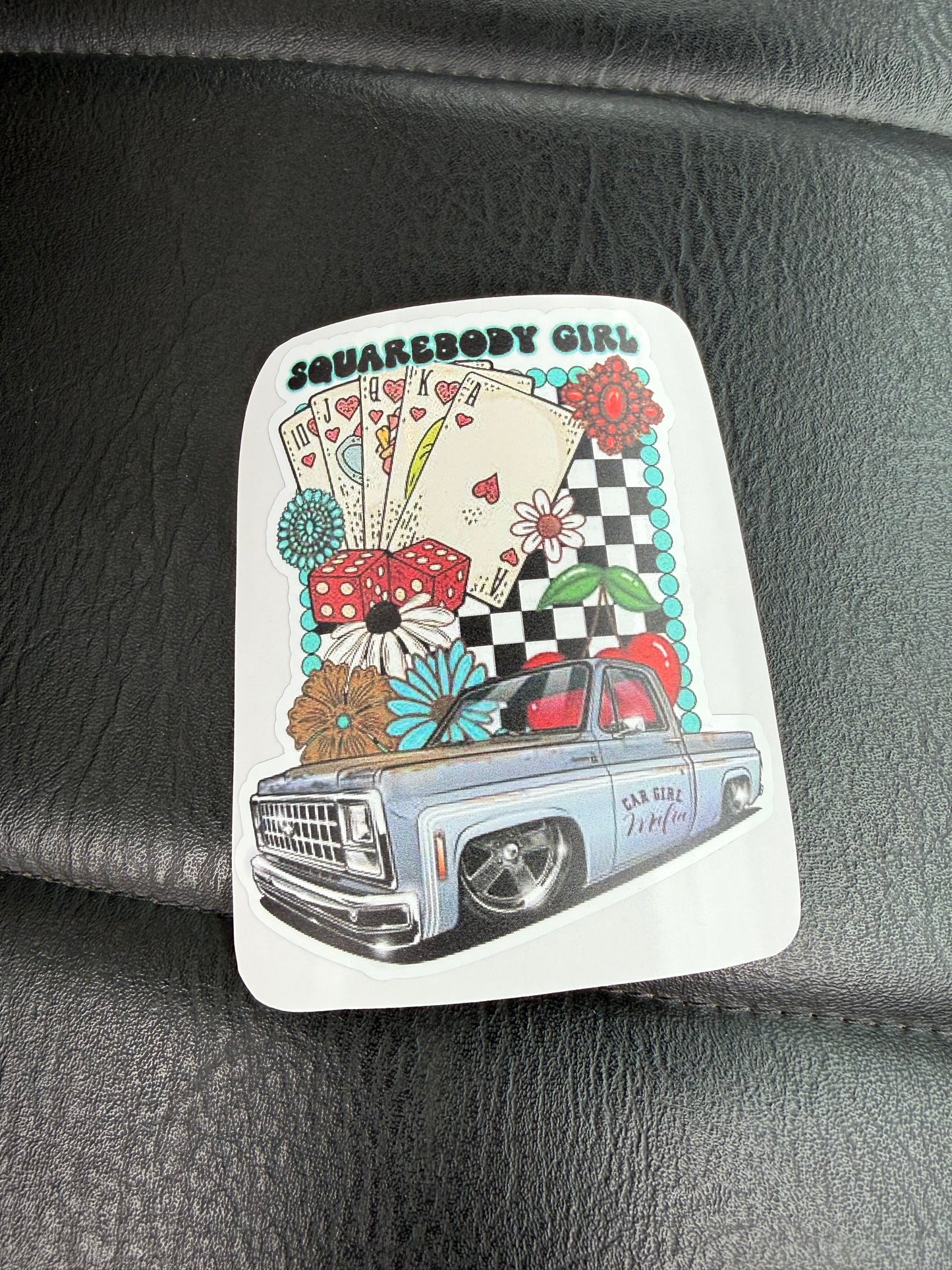 1980 Squarebody Truck Car Girl Mafia 4" Sticker #5