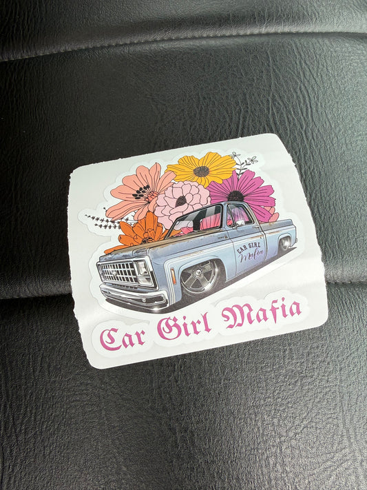 1980 Squarebody Truck Car Girl Mafia 4" Sticker #2