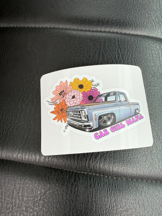 Squarebody Girl Car Girl Mafia 4" Sticker #3