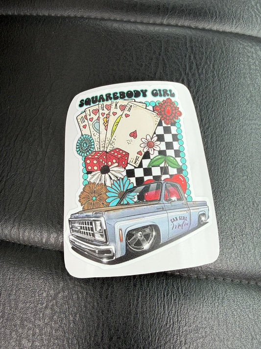 1980 Squarebody Truck Car Girl Mafia 4" Sticker #5