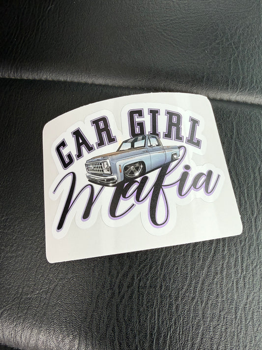 1980 Squarebody Truck Car Girl Mafia 4" Sticker #1