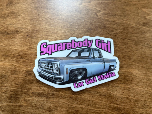 Squarebody Girl Car Girl Mafia 4" Magnet #2