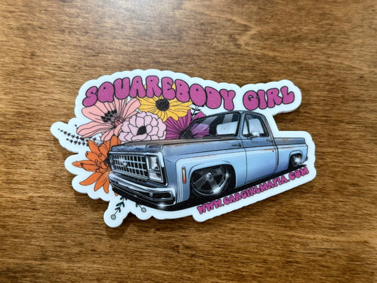 Squarebody Girl Car Girl Mafia 4" Magnet #2