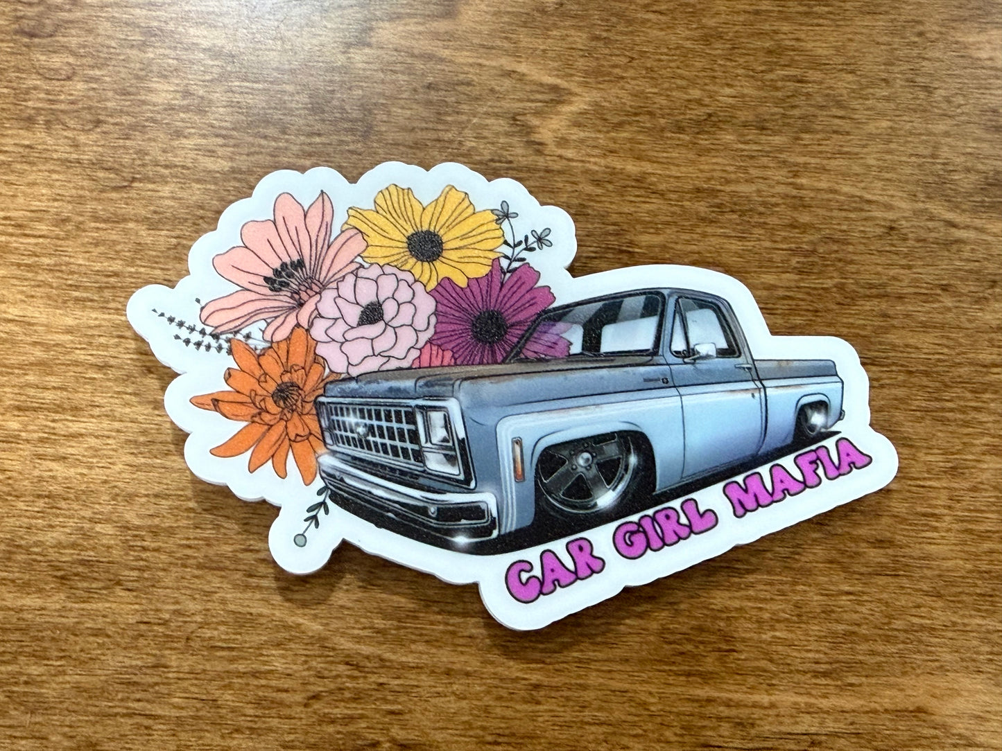 1980 Squarebody Truck Car Girl Mafia 4" Magnet