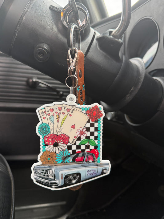 Squarebody Turquoise Car Girl Mafia 4" Keychain #6