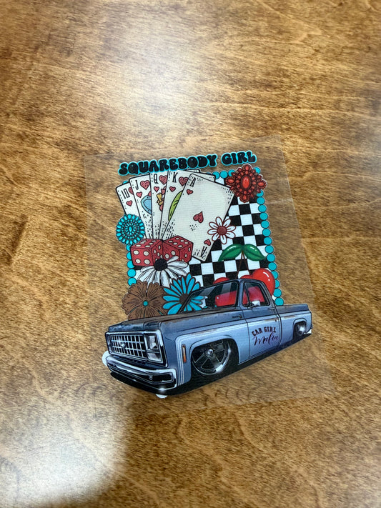 1980 Squarebody Truck Car Girl Mafia 4" UV-DTF Sticker
