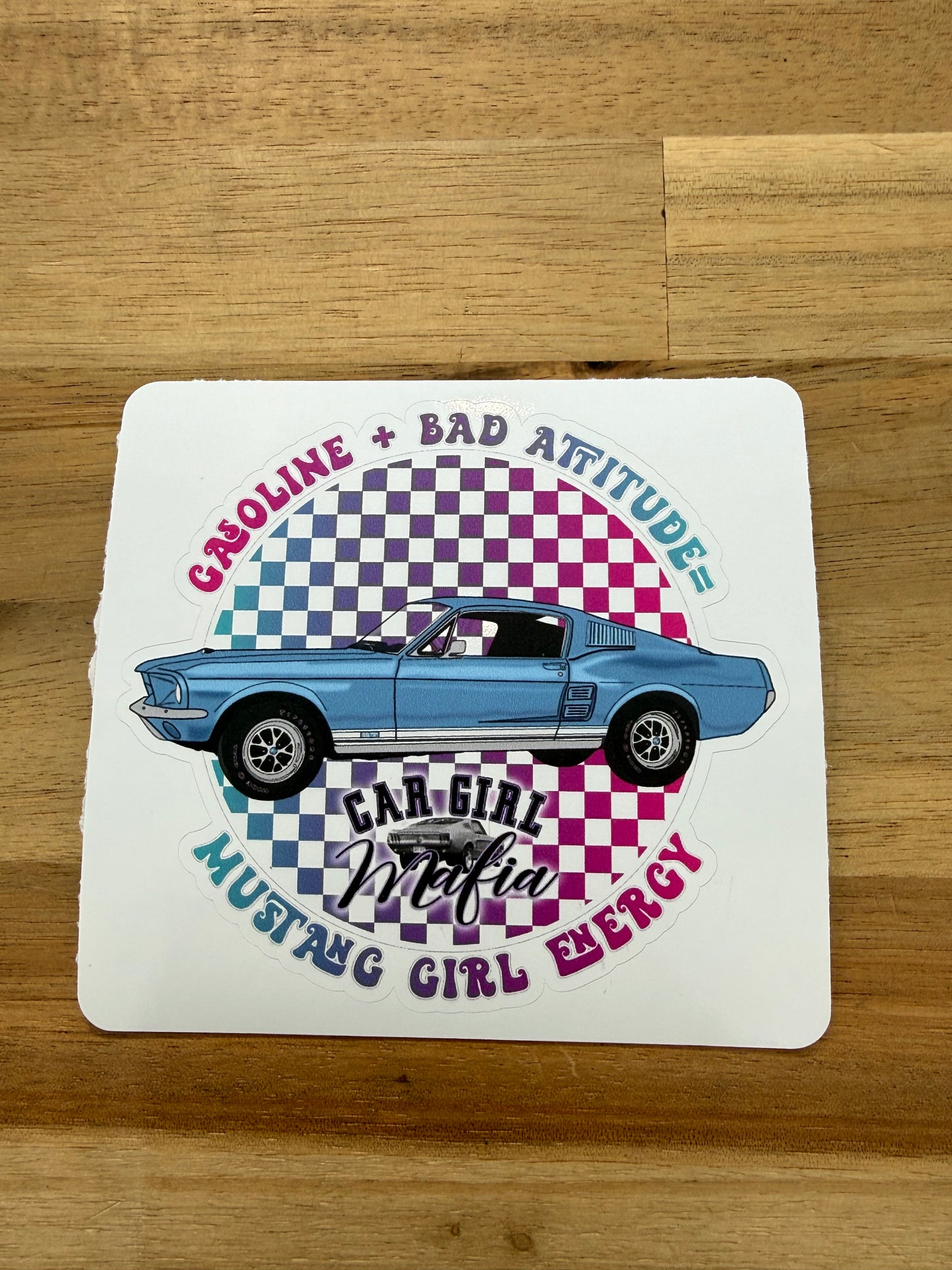 Mustang Girl Energy 1967 Mustang Car Girl Mafia 4" Magnet