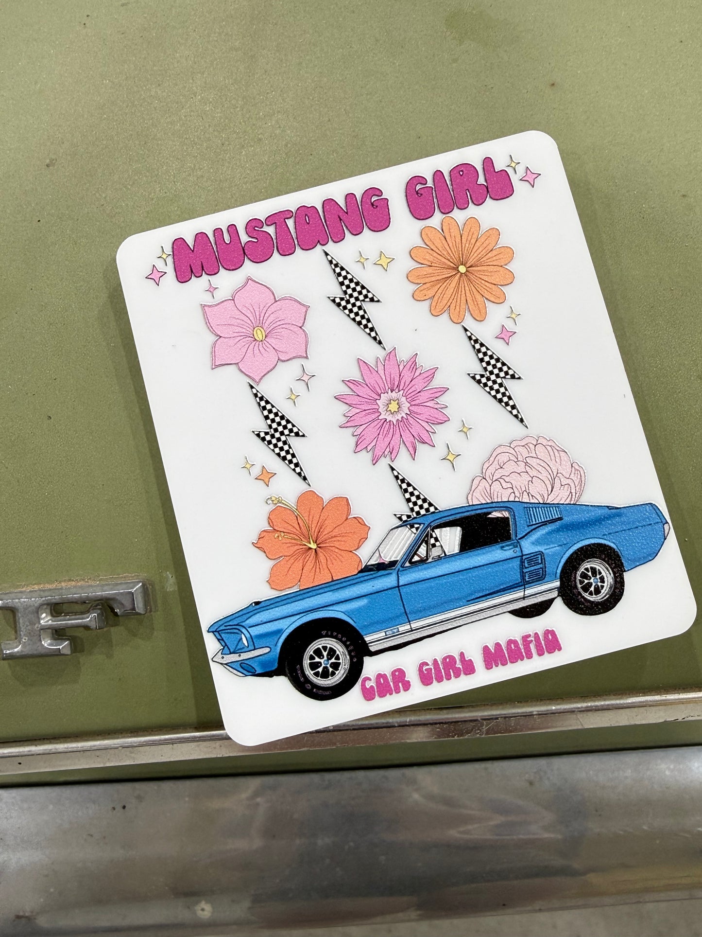 Mustang Girl 1967 Mustang Car Girl Mafia 4" Magnet