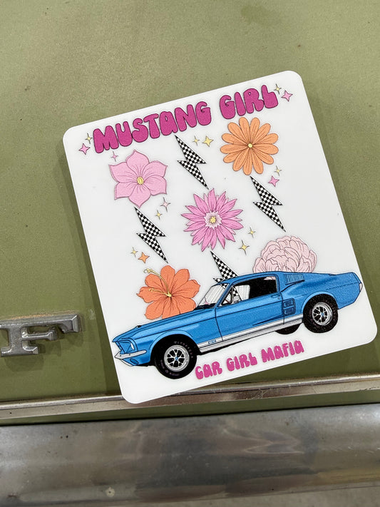 Mustang Girl 1967 Mustang Car Girl Mafia 4" Magnet
