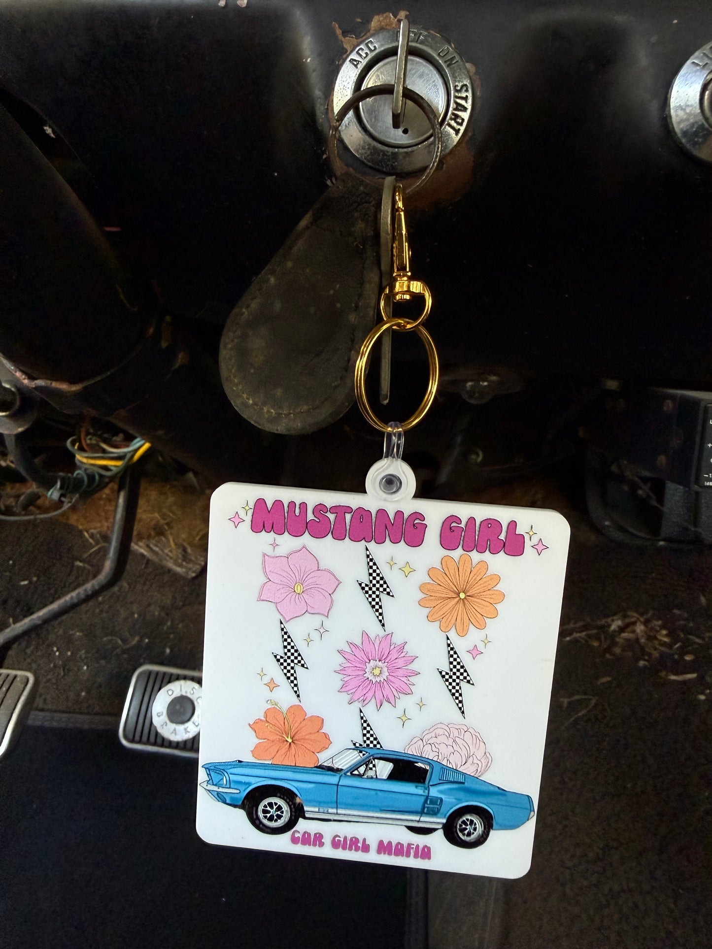 Mustang Girl Energy 1967 Mustang 4" Keychain