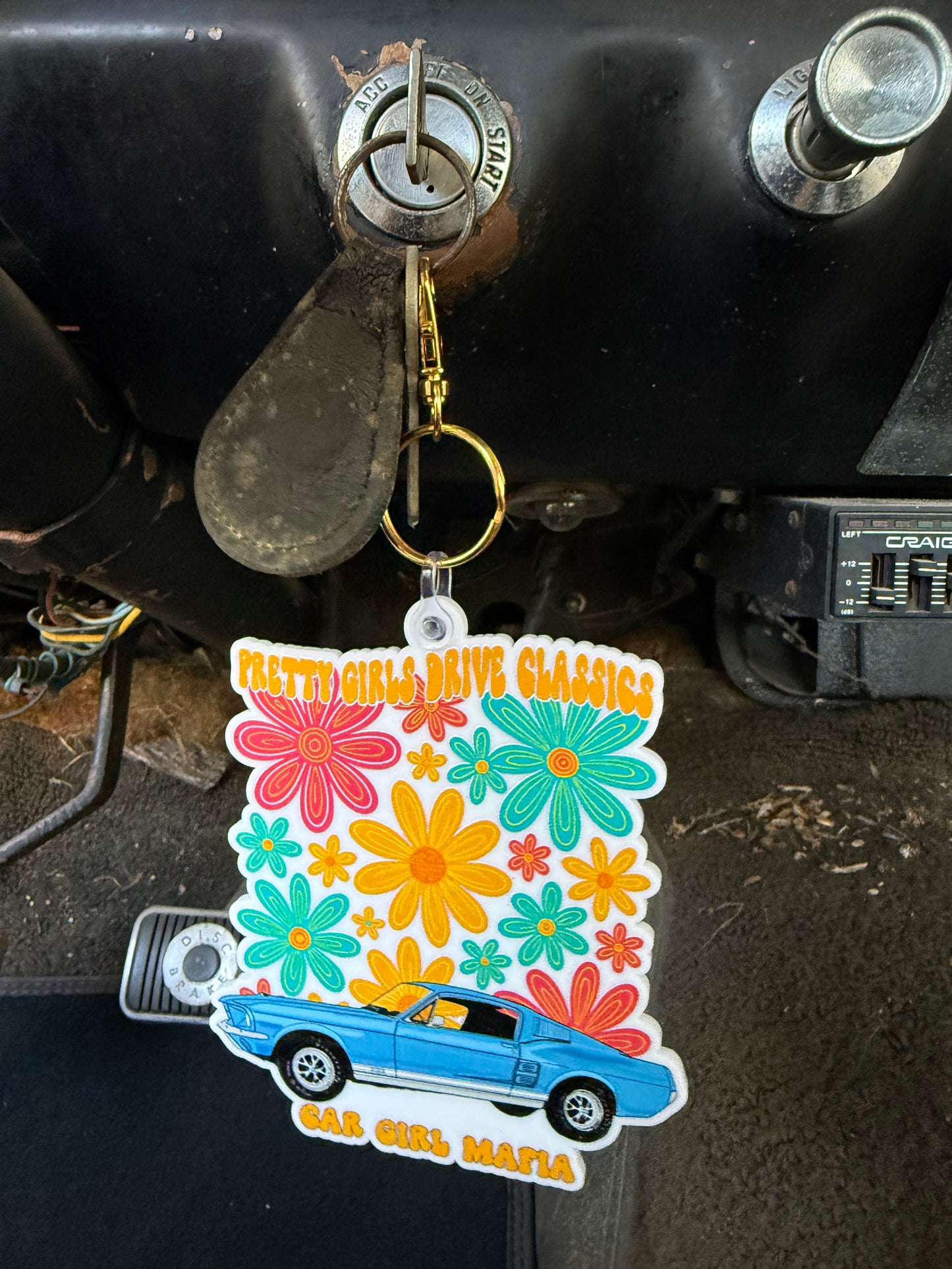 Pretty Girls Drive Classics Keychain