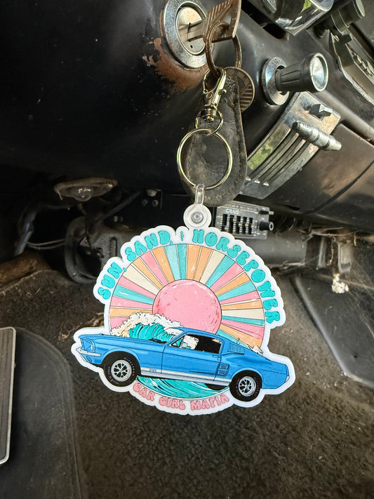 Sun, Sand, Horsepower 1967 Mustang Keychain