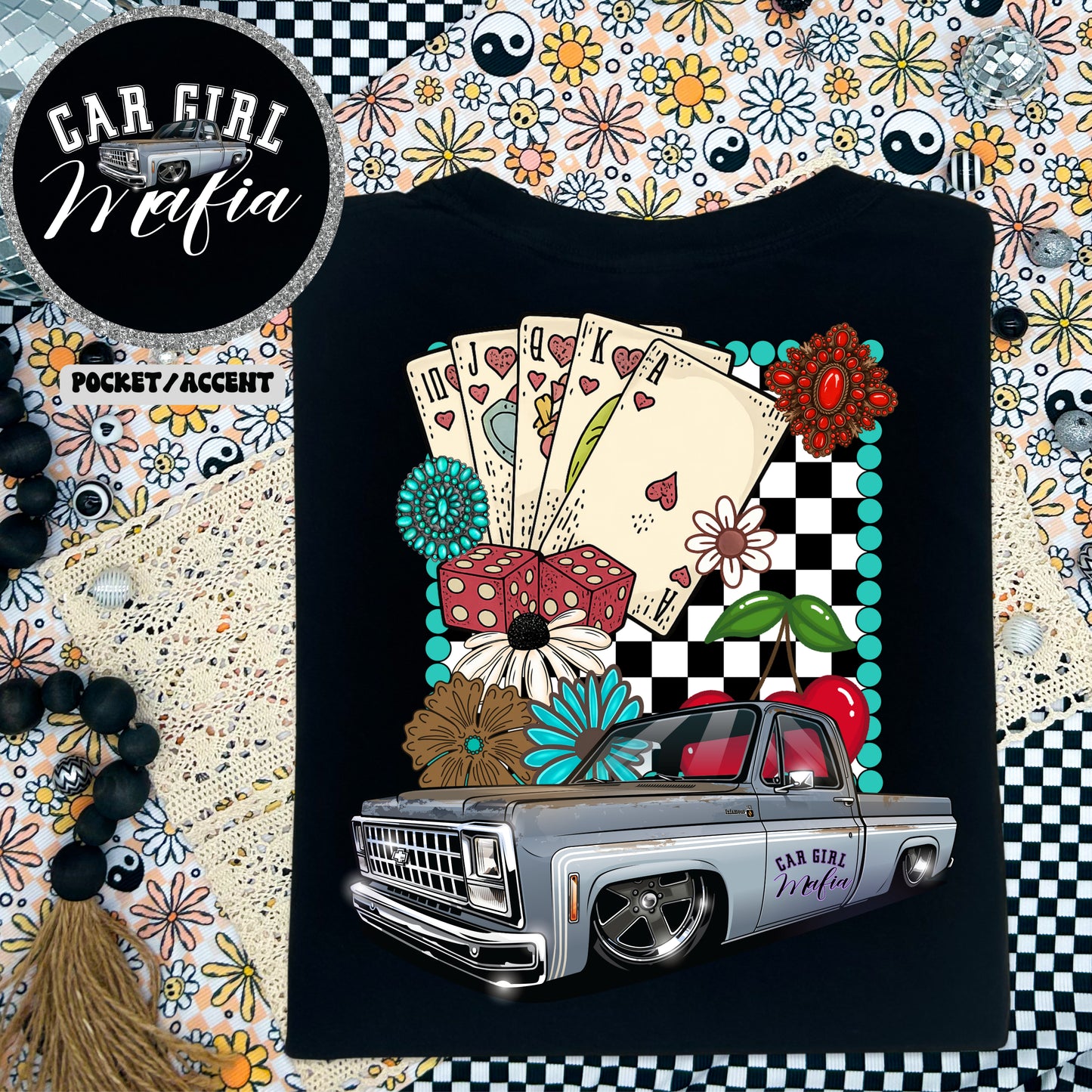 1980 Squarebody Turquoise Car Girl Mafia Comfort Colors T-Shirt